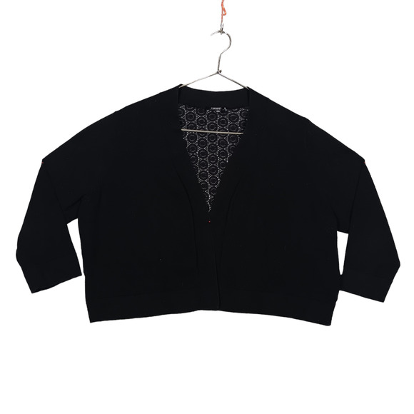 Premise Studio Cardigan Lace Like Back 3/4 Sleeve Size 1X Black - Picture 4 of 10